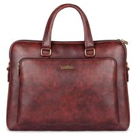 15.6" Vegan Leather Laptop Briefcase, Business Messenger Bag, Office Laptop Bag