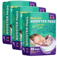 Sposie Booster Pads Diaper Doubler, 90 Count, 3 Packs of 30 Pads, No Adhesive for Easy repositioning, Fits Diaper Sizes 4-6