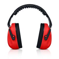 HEARTEK Kids Ear Protection Noise Reduction Children Protective Earmuffs - Sound Cancelling Hearing Muffs for Toddler, Baby, Infants - Adjustable, Foldable with Travel Bag - Red