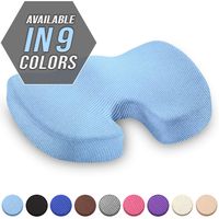 Seat Cushion - Car Seat Butt Pillow, Hip Support for Office Chair and Wheelchair - Coccyx Orthopedic Memory Foam Pad for Tailbone, Sciatica, Back Pain Relief - (Light Blue)