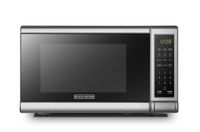 BLACK+DECKER EM720CB7 Digital Microwave Oven with Turntable Push-Button Door,Child Safety Lock,700W, Stainless Steel, 0.7 Cu.Ft