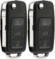 KeylessOption Keyless Entry Remote Control Car Flip Key Fob Replacement for HLO1J0959753AM, HLO1J0959753DC (Pack of 2)