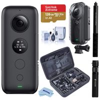 Insta360 ONE X 360 Action Camera, 5.7K Video and 18 Megapixel Photos, Premium Sport Bundle with Waterproof Venture Case, Bullet Time Handle/Tripod, 128GB microSD Card, Cleaning Kit