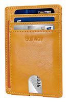 Slim Minimalist Leather Wallets for Men & Women - Alaska Yellow