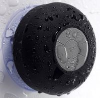 Waterproof Bluetooth Speaker, Mini Water Resistant Wireless Bluetooth Speakers, Handsfree Portable Speakerphone with Built-in Mic, Control Buttons and Dedicated Suction Cup for Showers(Black)