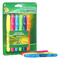 TICONDEROGA Emphasis Fluorescent Highlighters, Desk Style, Chisel Tip, Assorted Colors, 6-Pack (47076)