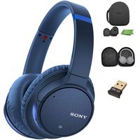 Sony WH-CH700N Wireless Noise Canceling Headphones, Blue (WHCH700N/L) w/Case & Bluetooth Adapter