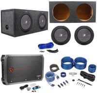 2 Kicker 43CWR124 COMPR12 2000W 12" Subwoofers+Sealed Box+Mono Amplifier+Amp Kit