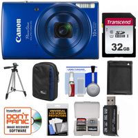 Canon PowerShot Elph 190 is Wi-Fi Digital Camera (Blue) with 32GB Card + Case + Battery + Tripod + Kit