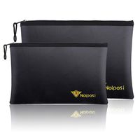 Noiposi Fireproof Document Bags,13.4"x9.4" Waterproof and Fireproof Bag for Documents and 10.6"x6.7" Fireproof Money Bag with Zipper,Silicone Fire Safe Storage Pouch for Documents,Money and Cash