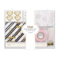 C.R. Gibson Winks 'Perfect Desk' Stationery Desk Set Office Supplies, 25 pcs, 8'' W x 7.5'' H x 1.25'' D.