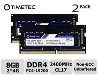 Timetec Hynix IC 8GB KIT (2x4GB) DDR4 2400MHz PC4-19200 Unbuffered Non-ECC 1.2V CL17 1Rx8 Single Rank 260 Pin SODIMM Laptop Notebook Computer Memory RAM Module Upgrade (8GB KIT (2x4GB))