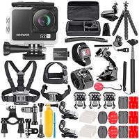 Neewer G2 4K WiFi Sports Action Camera with Touch Screen Ultra HD Waterproof DV Camcorder 12MP 4K/30FPS EIS 170 Degree Wide Angle WiFi Sports Cam with Remote/Battery and 50-in-1 Accessories Kit