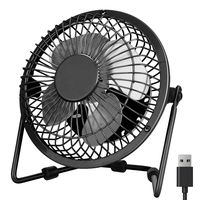 Peyou Mini Desktop Fan, 4 Inch USB Portable Mini Fan－3.6 ft USB Cable－Personal Metal Table Fan Powered by Computer,Laptop,Power Bank Fan－360° Adjustable Operation Fan for Office,Home,Traveling(Black)