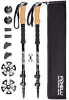 Foxelli Carbon Fiber Trekking Poles - Collapsible, Lightweight, Shock-Absorbent, Hiking, Walking & Running Sticks with Natural Cork Grips, Quick Locks, 4 Season/All Terrain Accessories and Carry Bag