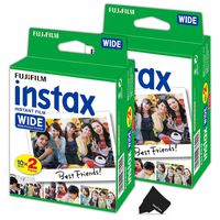 FujiFilm Instax Wide Instant Film 2 Pack (2 x 20) Total of 40 Photo Sheets - Compatible with FujiFilm Instax Wide 300, 210 and 200 Instant Cameras