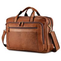 BAIGIO Men's Leather 17" Laptop Business Briefcase Shoulder Tote Bag Portfolio Satchel Lawyers Briefcases for Men (Tan-2)