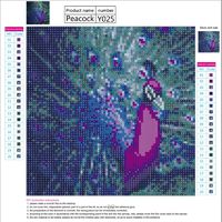 Putars DIY 5D Diamond Painting by Number Kit, Open Peacock Crystal Rhinestone Embroidery Cross Stitch Arts Craft Canvas Wall Decor Cross Stitch Home Decor 30 * 30cm