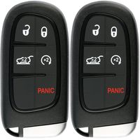 KeylessOption Keyless Entry Remote Start Smart Car Key Fob Alarm for Jeep Cherokee, GQ4-54T (Pack of 2)