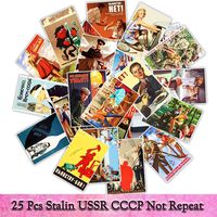 25 PCS Stalin USSR CCCP Stickers for Luggage Notebook Bicycle Laptop Skateboard Cool Stickers