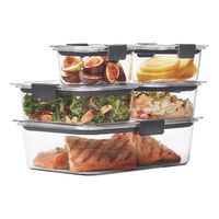 Rubbermaid Brilliance Leak-Proof Food Storage Containers with Airtight Lids, Set of 5 (10 Pieces Total) |BPA-Free & Stain Resistant