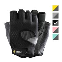Glofit Freedom Workout Gloves, Knuckle Weight Lifting Shorty Fingerless Gloves with Curved Open Back, for Powerlifting, Gym, Women and Men (Black, X-Small)