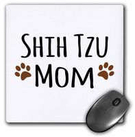 3D Rose"Shih Tzu Dog MomDoggie by BreedMuddy Brown Paw PrintsDoggy LoverProud Pet Owner Mama" Matte Finish Mouse Pad - 8 x 8" - mp_154196_1