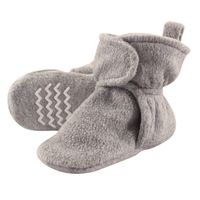 Hudson Baby Unisex Baby Cozy Fleece Booties, Heather Gray, 18-24 Months