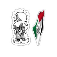 Stickernaut Palestine Flag Handala Sticker Set Sticker for Water Bottles Car Decals [Premium Matte Waterproof Vinyl]