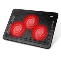 Havit HV-F2056 15.6-17 Inch Laptop Cooler Cooling Pad - Slim Portable USB Powered (3 Fans) (Black+Red)