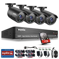 SANNCE 8 Channel 1080P AHD Home Security Camera System DVR Recorder 1TB Hard Drive Preinstalled with 4 AHD 2000TVL 2MP Waterproof Night Vision Indoor/Outdoor CCTV Surveillance Cameras