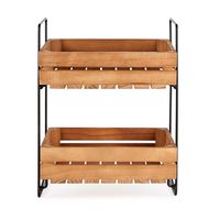 Home Traditions DII Farmhouse Crate Tiered Stand Home Décor, Wood