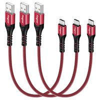 Fasgear USB C Cable, 3 Pack 1ft USB Type C 2.0 Cable Fast Charge and High-Speed Data Transfer Compatible with Moto G6 G7 Galaxy S8 S8+ S9 Oneplus 7 7pro Sony Xperia L1 XA2 Huawei P20 Lite (Red)