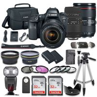 Canon EOS 6D Mark II DSLR Camera Bundle with Canon EF 24-105mm f/4L is II USM Lens + Sigma 70-300mm f/4-5.6 DG Autofocus Lens + 2pc SanDisk 32GB Memory Cards + Premium Accessory Bundle Kit (20 Items)