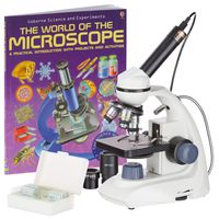 AmScope M170C-PB10-WM-E 40X-1000X Dual LED Solid-Metal Portable Compound Microscope with Camera