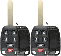 KeylessOption Keyless Entry Remote Uncut Key Blade Fob Shell Case Cover Buttons For Odyssey N5F-A04TAA (Pack of 2)