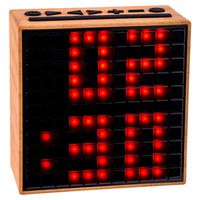 Divoom, Bluetooth Timebox Speakers with Time/Alarm, 4.5 X 4.5 Inches, Wood