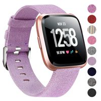 Welltin Bands Compatible with Fitbit Versa/Fitbit Versa Lite for Women Men (Lavender, Large 6.3"-7.8")