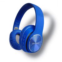 Bluetooth 5.0 Over-Ear Foldable Headphones with FM Radio | 16G Micro-SD Card Slot | 3.5mm Connector (Blue)