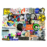 Vinyl Science Experiments Lab Stickers Pack 50 Pcs Science Big Decals for Pack for Water Bottles Laptop Cute Tube Instrument Einstein Chemistry Maths for Kids,Skateboard iPhone,Party(Lab)