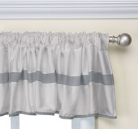 Baby Doll Bedding Modern Hotel Style Window Valance, Grey