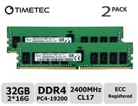 Timetec Hynix Original 32GB KIT(2x16GB) DDR4 2400MHz PC4-19200 Registered ECC 1.2V CL17 1Rx4 Single Rank 288 Pin RDIMM Server Memory RAM Module Upgrade (32GB KIT(2x16GB))