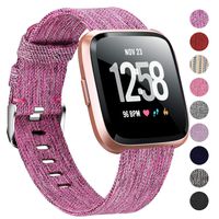Welltin Bands Compatible with Fitbit Versa/Fitbit Versa 2/Fitbit Versa Lite for Women Men, Breathable Woven Fabric Strap, Quick Release, Adjustable Replacement Wristband for Fitbit Versa Smart Watch