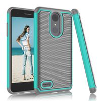 Njjex LG Aristo 2/Aristo 3/Aristo 3+ Plus/LG Phoenix 4/Rebel 4 LTE/Tribute Empire/Tribute Dynasty/Zone 4/Fortune 2/Rebel 3/Risio 3 Case, [Nveins] Hybrid Dual Layers Plastic Shell Rubber Cover [Mint]