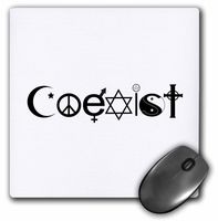 3dRose LLC 8 x 8 x 0.25 Inches Mouse Pad, Coexist (mp_157393_1)