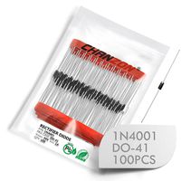 (Pack of 100 Pieces) Chanzon 1N4001 Rectifier Diode 1A 50V DO-41 (DO-204AL) Axial 4001 IN4001 1 Amp 50 Volt Electronic Silicon Doorbell Diodes