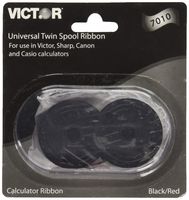 Victor 7010 Universal Twin Spool Ribbon for Compatible Sharp, Canon, Casio, and Other Calculators (1230-4, 1240-3A, 1297, 2640-2, 1260-3, 1280-7, 1460-4, 1530-6, 1560-6, 1570-6), Black/Red