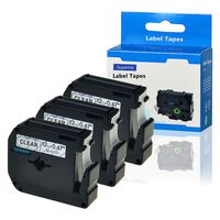 SuperInk 3 Pack Black on Clear Label Tape Compatible for Brother MK131 M-K131 M131 PT-100 PT-45 PT-55 PT-65 PT-70 PT-80 PT-85 PT-90 Thermal P-Touch Printer(12mm 1/2inch x 8m 26.2ft)