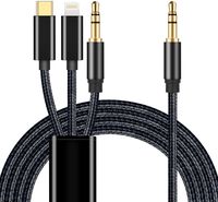 3 in 1 Car Aux Audio Cable, Aproo 3 in 1 Audio Cord for iPhone Xs/XR/8 Plus/8/7Plus/6 Plus, Pixel 3/3XL/2/2XL/3a/3a XL, Galaxy Note 10/10+,OnePlus 6T/7/7 Pro,iPad/MacBook Pro,Moto,Xiaomi (3.94ft)