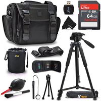 Premium Well Padded Camera CASE/Bag and Full Size 72" inch Tripod Accessories KIT f/Canon EOS Rebel T7i T6i T6S T5i T5 EOS 80D 70D 60D 7D 6D 5D, 7D Mark II 760D 750D (64GB Accessories Kit)